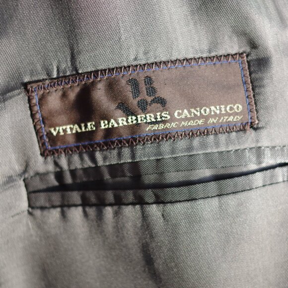 Vitale Barberis Canonico Cartella Charcoal Wool  Button Vents blazer Italy sz.50 - Picture 5 of 8
